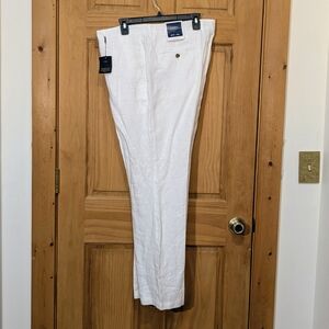 NWT Club Room Luxury Pants 100% Linen White Pure Men's 38x32 Beach Resort Spring